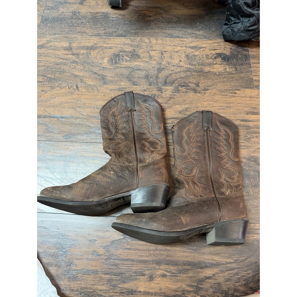 Abilene Brown Leather Cowboy Boots Mens Size 11 EE Style 6588 USA